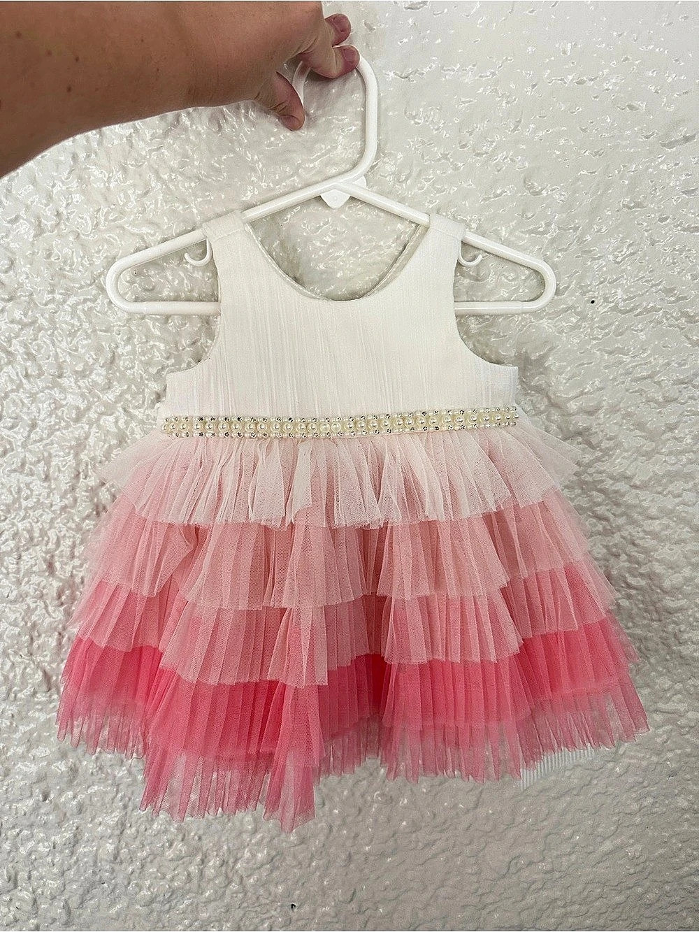 Pink & White Tulle Baby Dress